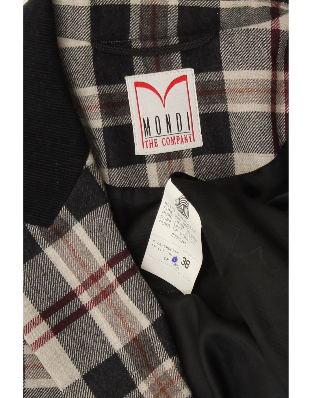 Mondi Dame Dobbeltradet Blazer Jakke EU 38 Medium Beige Plaid