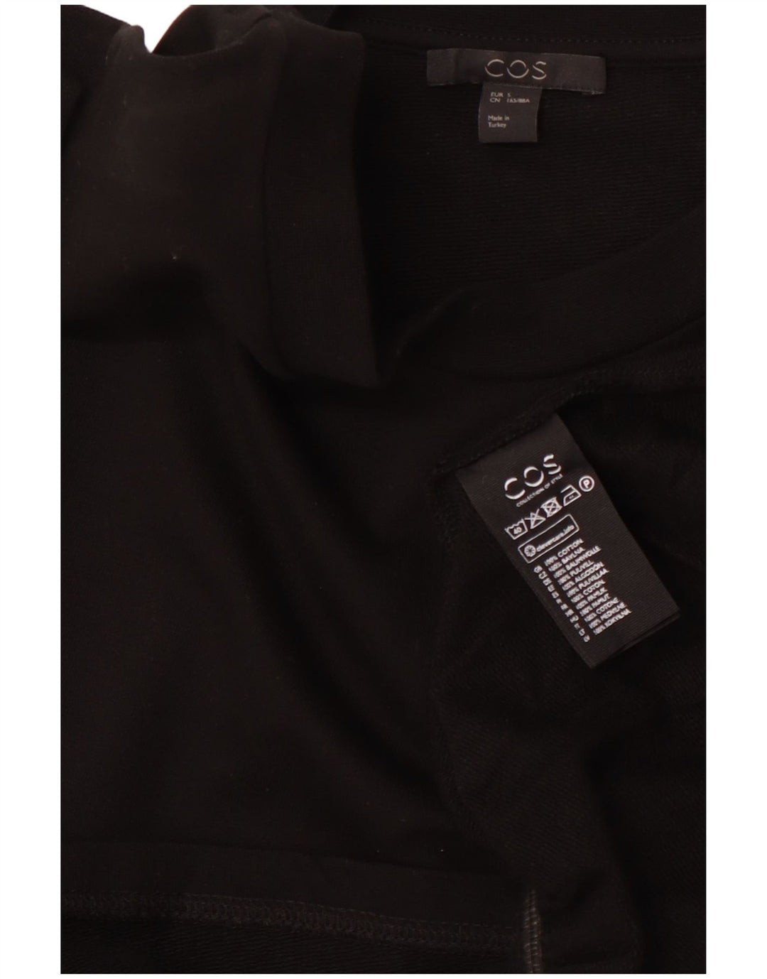 COS Damebluse Top UK 10 Small Black Bomuld