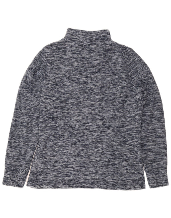 Weird Fish Womens Zip Neck Sweatshirt Jumper UK 10 Small Navy Blue Flecked