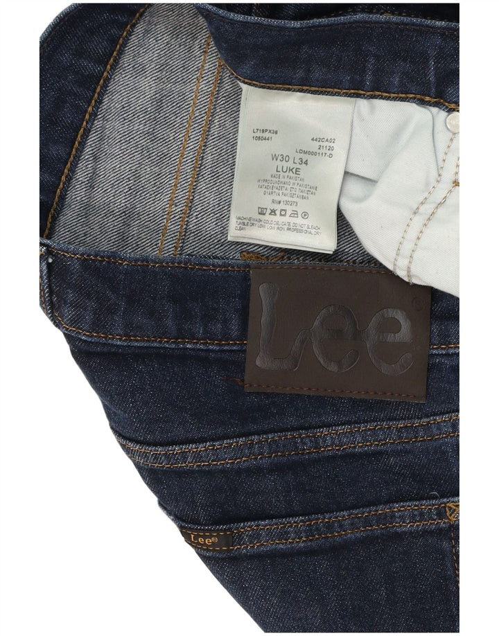 Lee Herre Luke Slim Jeans W30 L34 Marineblå Bomuld