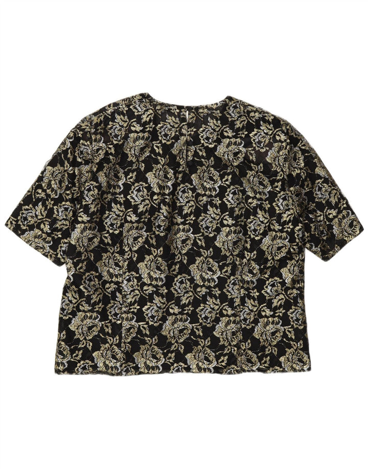KRIZIA Womens Shirt Blouse UK 16 Large Black Floral