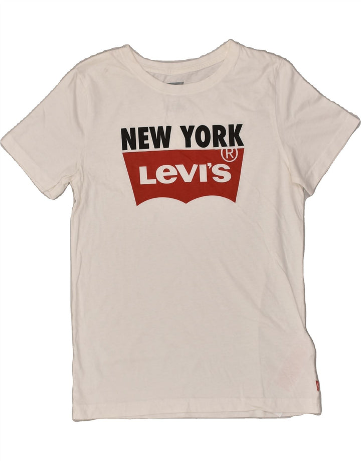 LEVI'S Boys Graphic Top 3/4 Sleeve 13-14 Years White Cotton | Vintage Levi's | Thrift | Second-Hand Levi's | Used Clothing | Messina Hembry 
