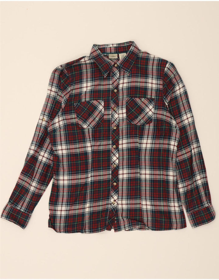 L.L.BEAN Womens Flannel Shirt UK 10 Small Multicoloured Check Cotton Vintage L.L.Bean and Second-Hand L.L.Bean from Messina Hembry 
