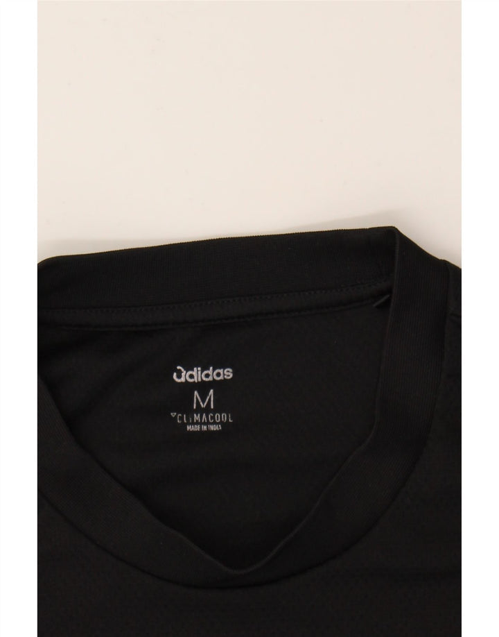 ADIDAS Mens Climacool T-Shirt Top Medium Black Polyester Vintage Adidas and Second-Hand Adidas from Messina Hembry 