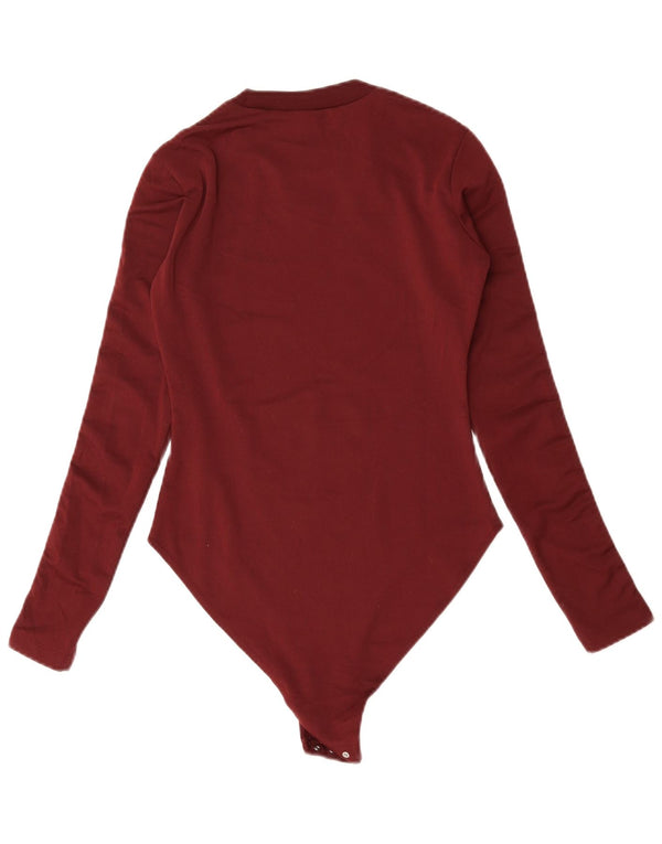 ADIDAS Langærmet bodysuit til kvinder UK 8 Small Bourgogne Polyester