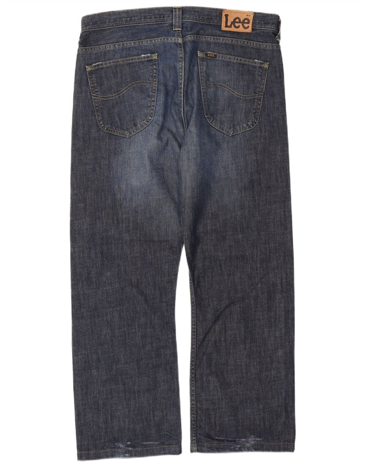 LEE Herre Dillon Straight Jeans W36 L30 Marineblå Bomuld