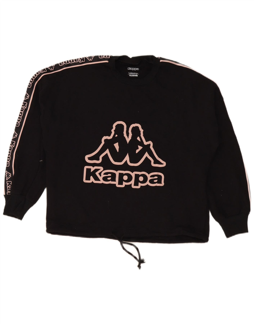Kappa Dame Tezenis Graphic Sweatshirt Jumper UK 16 Large Black