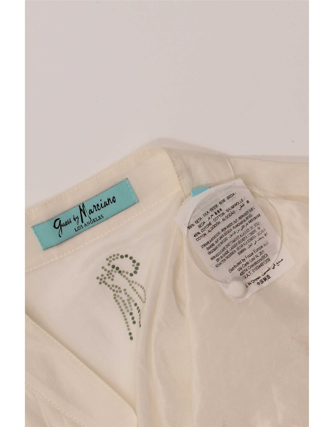 Guess By Marciano Kortærmet skjortebluse til kvinder IT 44 Medium Off White