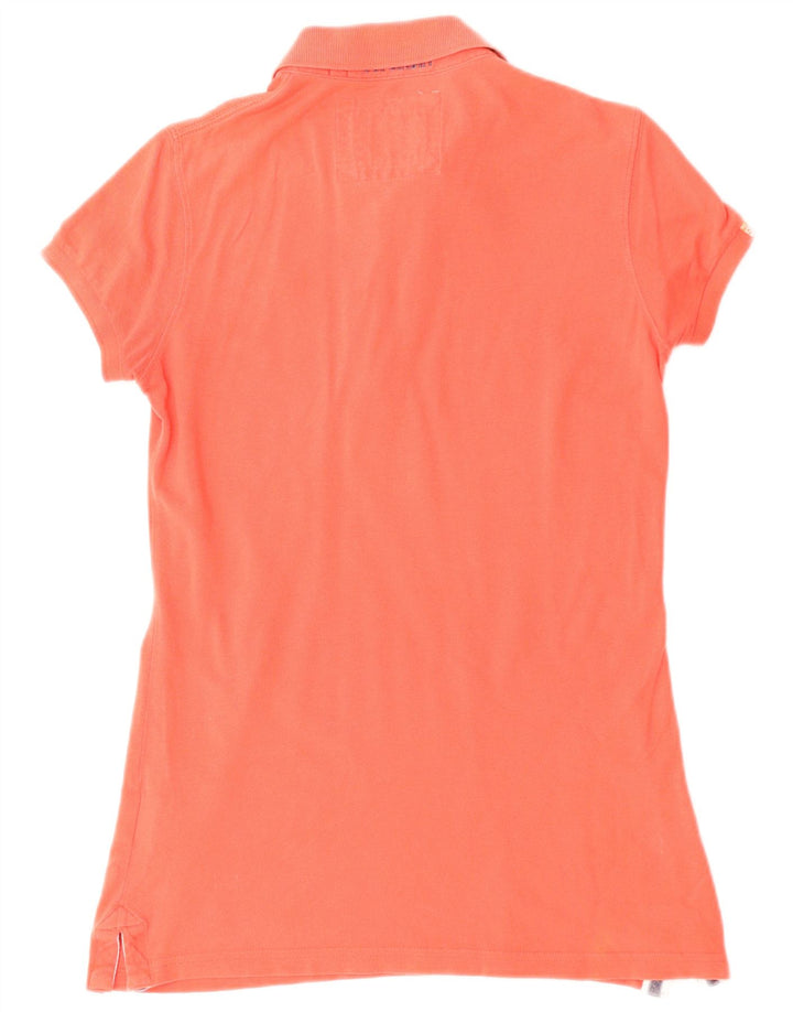 Superdry Dame Polo Shirt UK 14 Stor Rød Bomuld