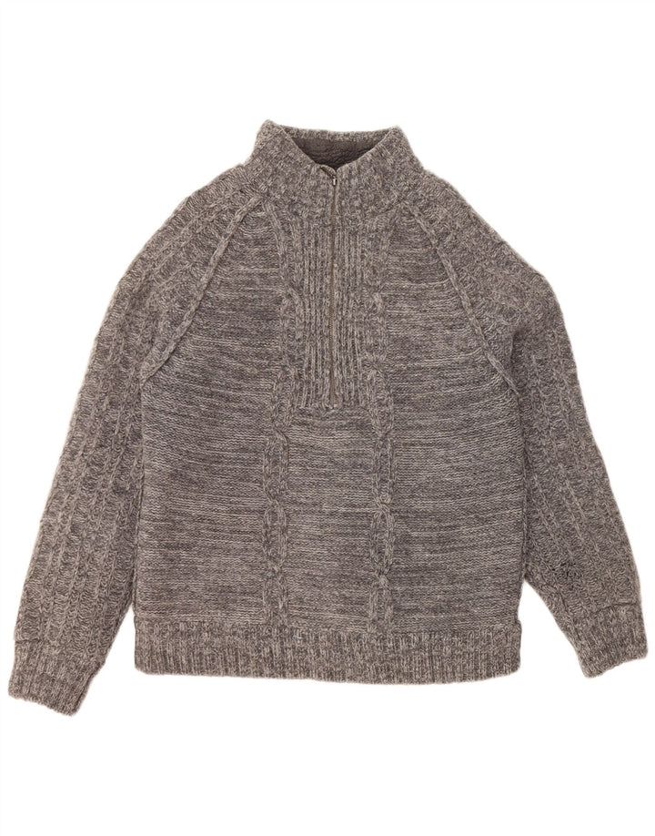 FAT FACE Herre lynlås-halstrøje stor grå lammeuld