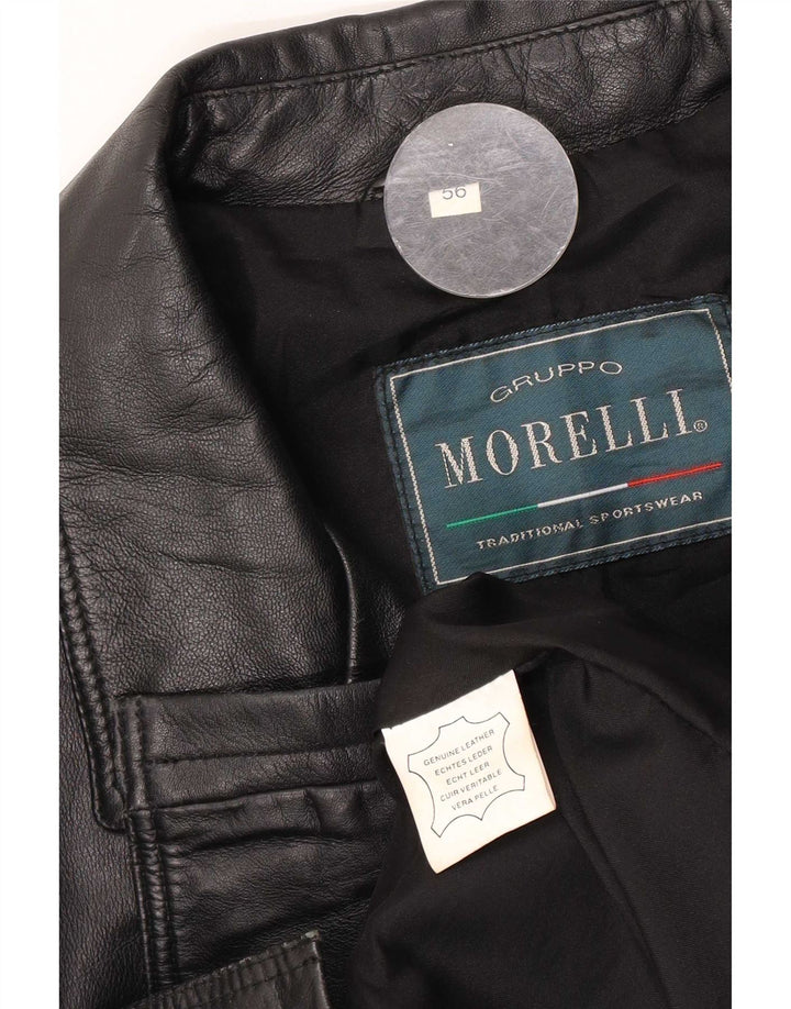 Morelli Herre Læderfrakke IT 56 3XL Sort