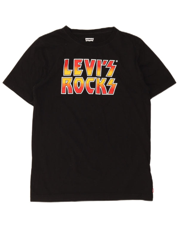 Levi's Boys Grafisk T-Shirt Top 15-16 år Sort Cotton Rock