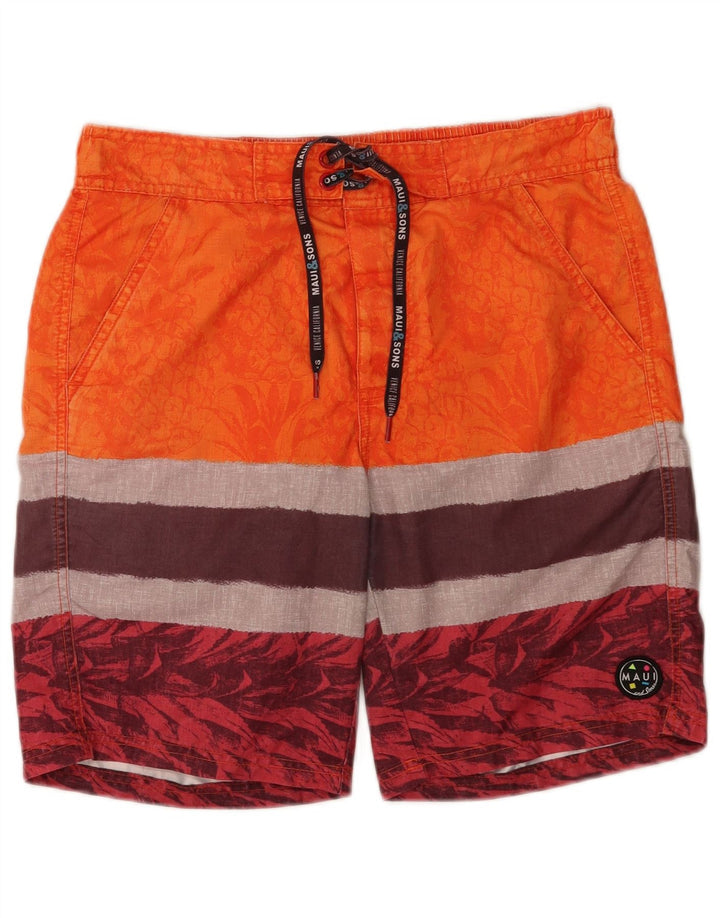 Maui and Sons Badeshorts til mænd Medium Orange Colourblock Polyester