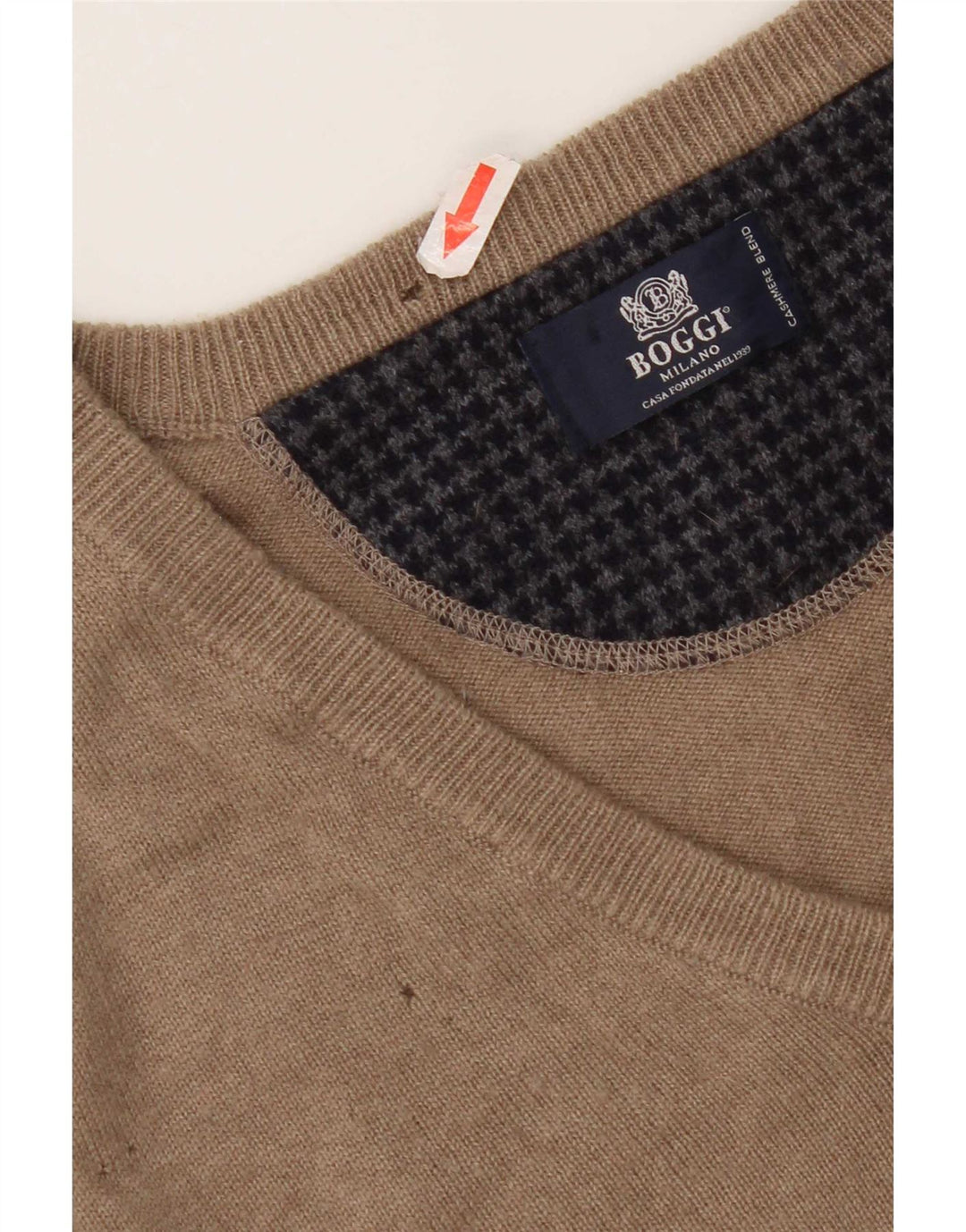 Boggi Herre V-hals sweater Small Beige Uld