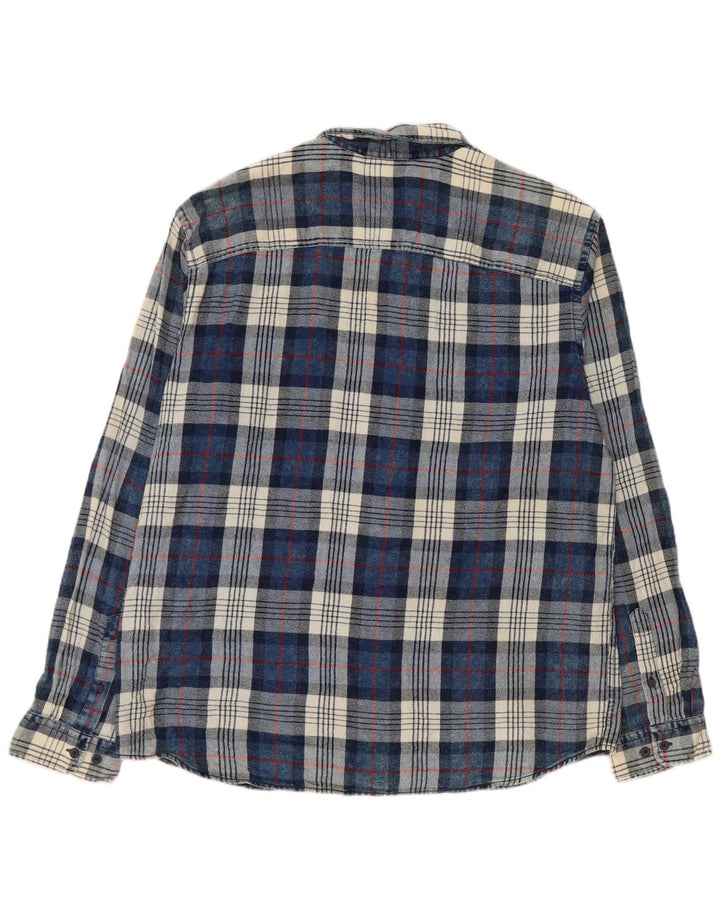 JACK & JONES Herre Flanellskjorte 2XL Blå Ternet Bomuld