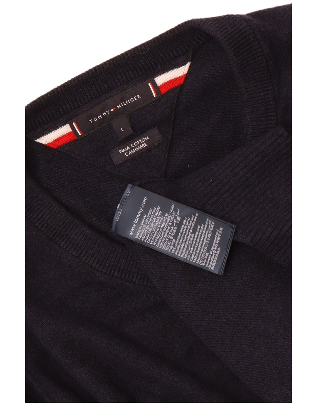 Tommy Hilfiger Herre V-hals sweater Stor marineblå bomuld