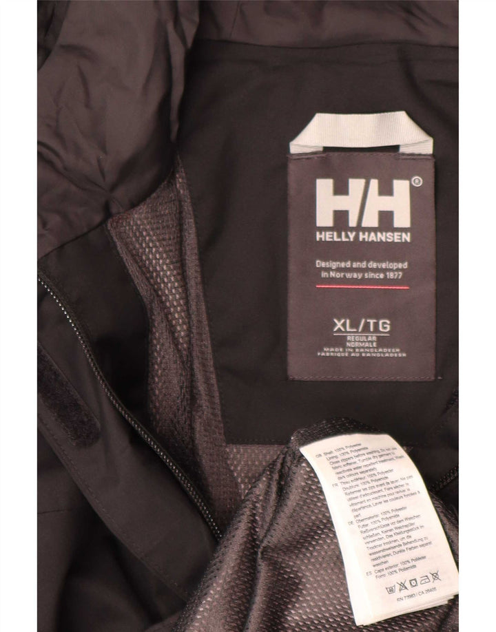 Helly Hansen Regnjakke med hætte til kvinder UK 18 XL Sort Polyester
