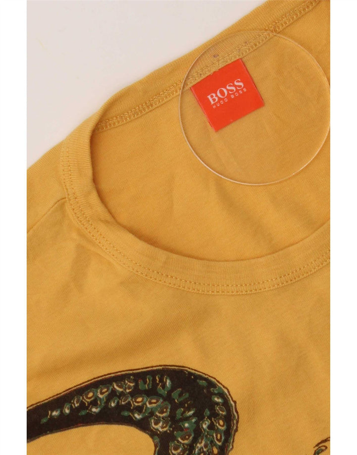 Hugo Boss Herre Grafisk T-Shirt Top XL Gul