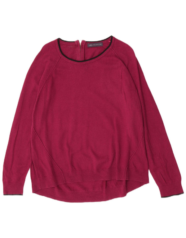 Marks & Spencer Dame Boat Neck Jumper Sweater UK 18 XL Lilla Viscose