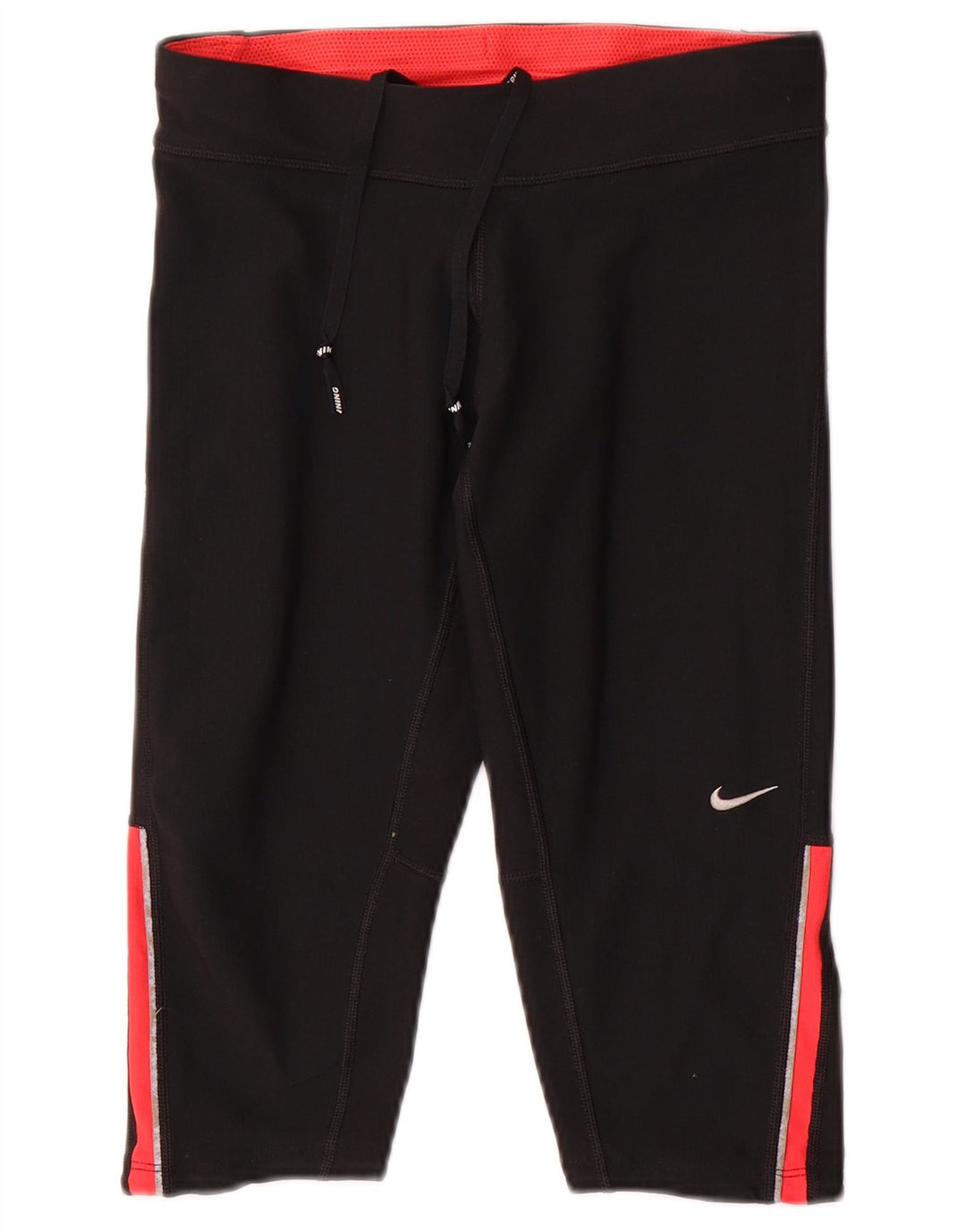 Nike Dame Dri Fit Capri Leggings UK 6 XS Sort Polyester
