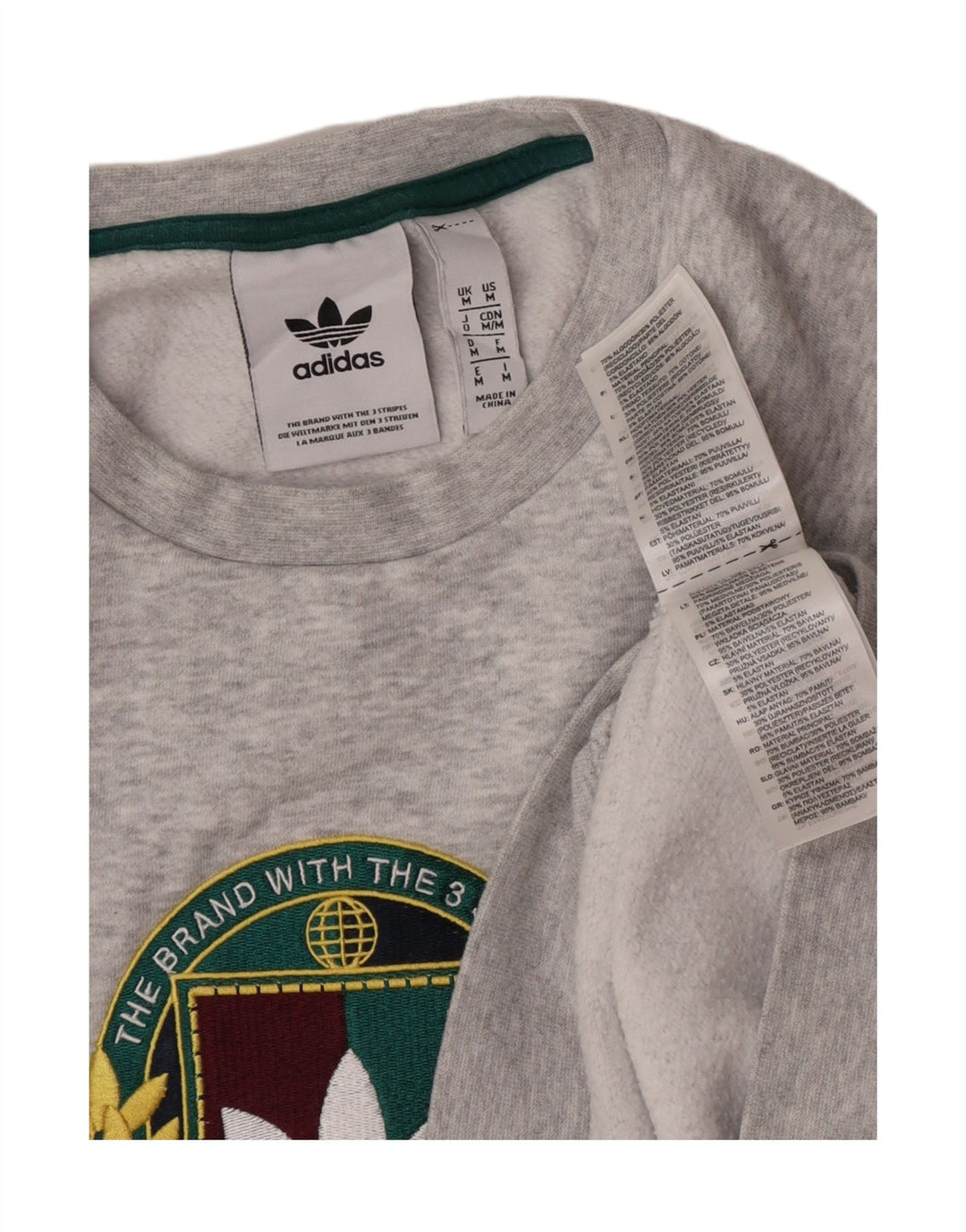 Adidas grafisk sweatshirt til mænd mellem grå bomuld