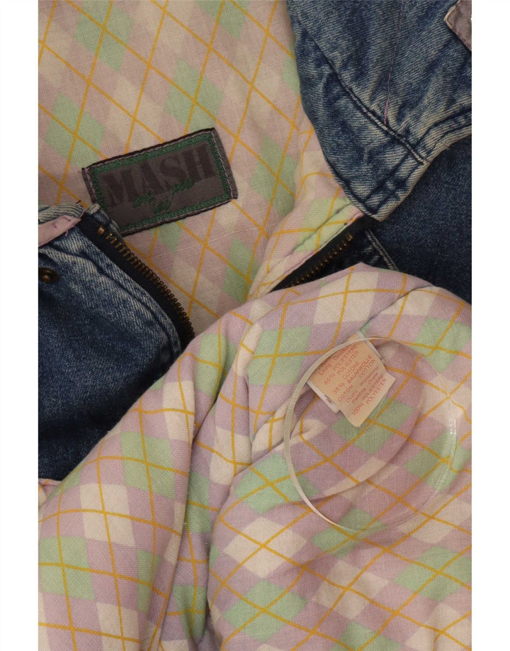 Mash Dame Oversized Denim Jacket UK 10 Small Blue Polyester