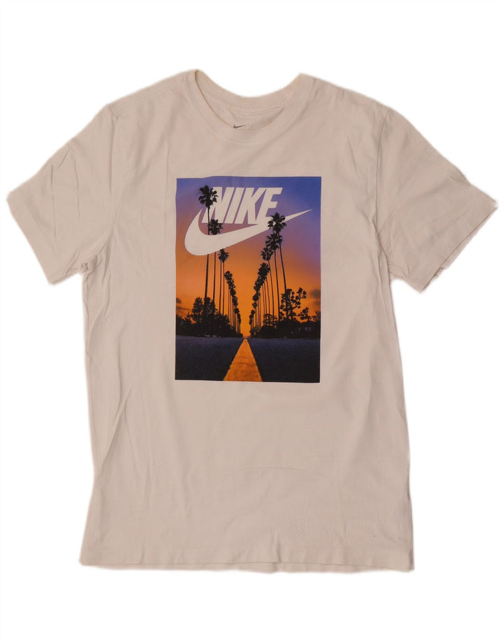 Nike grafisk t-shirt til mænd, medium hvid bomuld