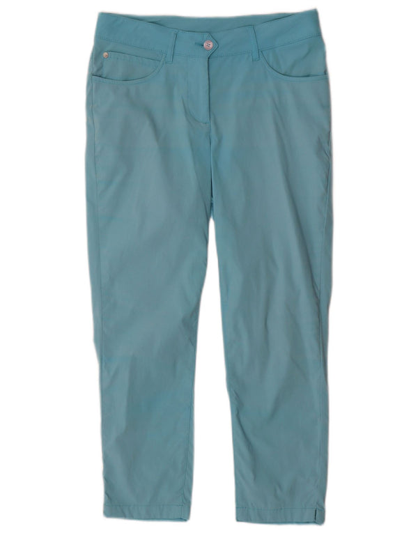 Chervo Dame Slim Cropped Trousers IT 42 Medium W28 L23 Turkis Bomuld