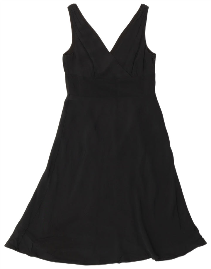 J. Crew Womens Ærmeløs A-line Kjole US 10 Large Black Silk