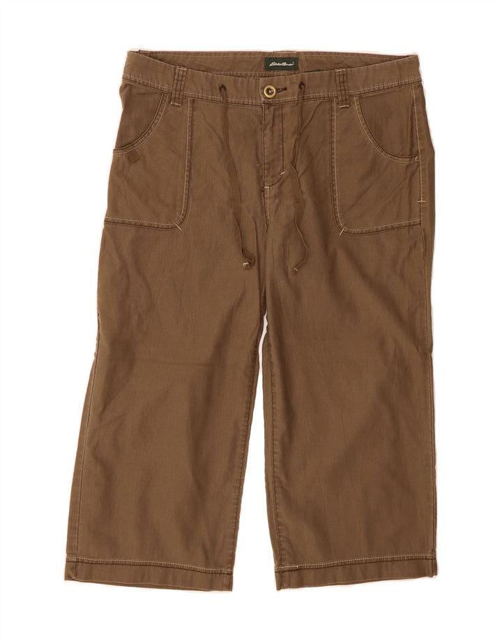 EDDIE BAUER Womens Straight Capri Trousers US 12 Large W32 L22 Brown Vintage Eddie Bauer and Second-Hand Eddie Bauer from Messina Hembry 