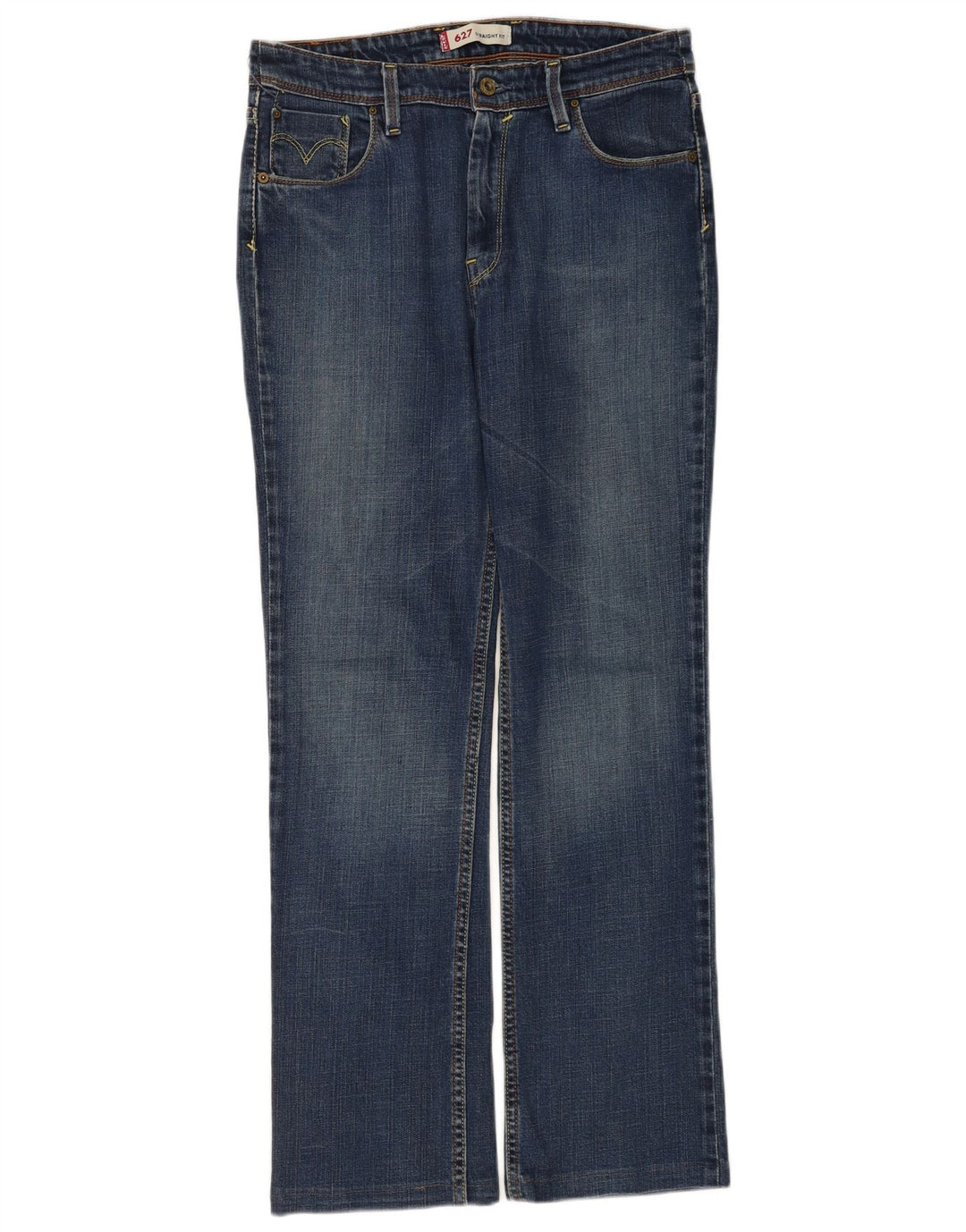 Levi's Dame 627 Straight Jeans W32 L30 Blå Bomuld