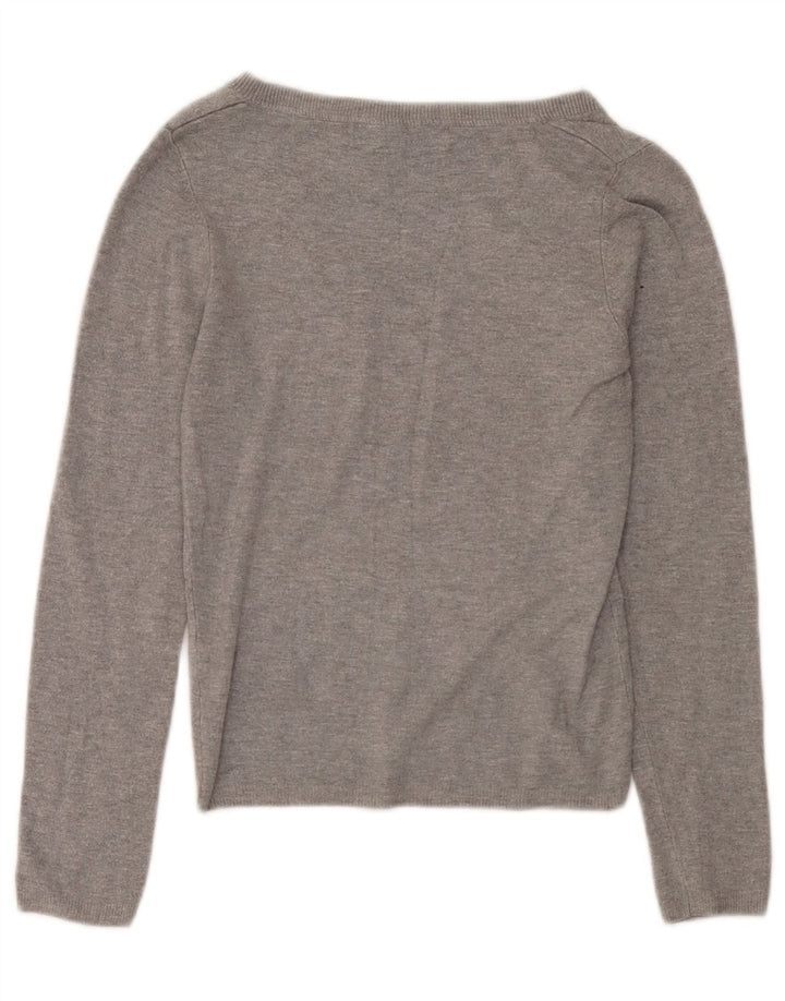 Zara Womens Crop V-hals sweater UK 8 Small Grey