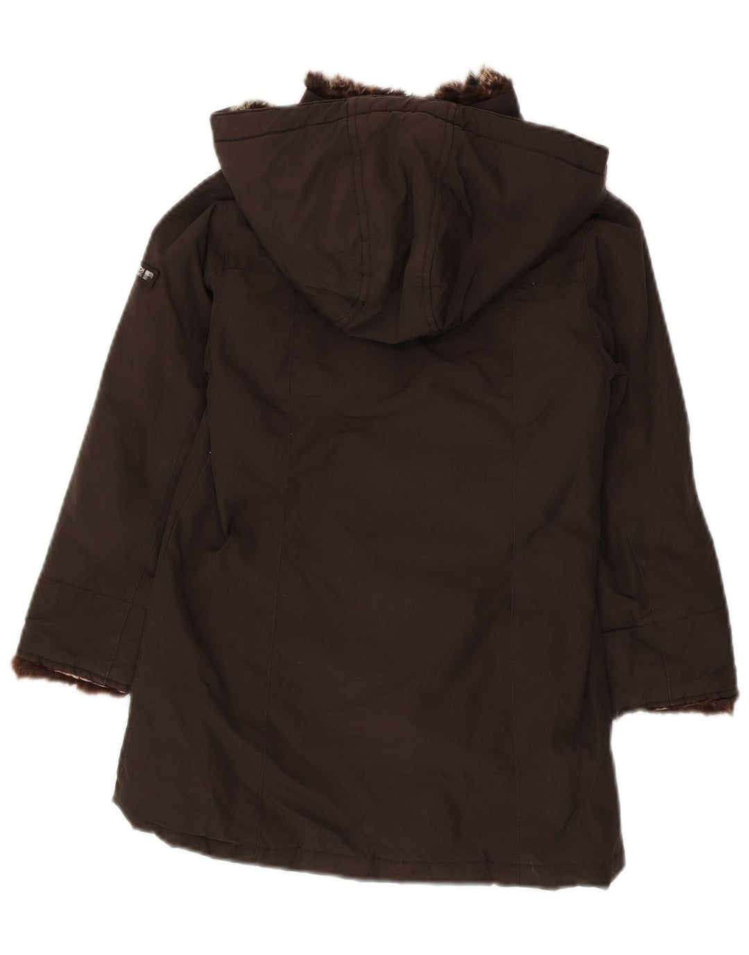 WOOLRICH Girls Hooded Padded Jacket 5-6 Years Brown Cotton