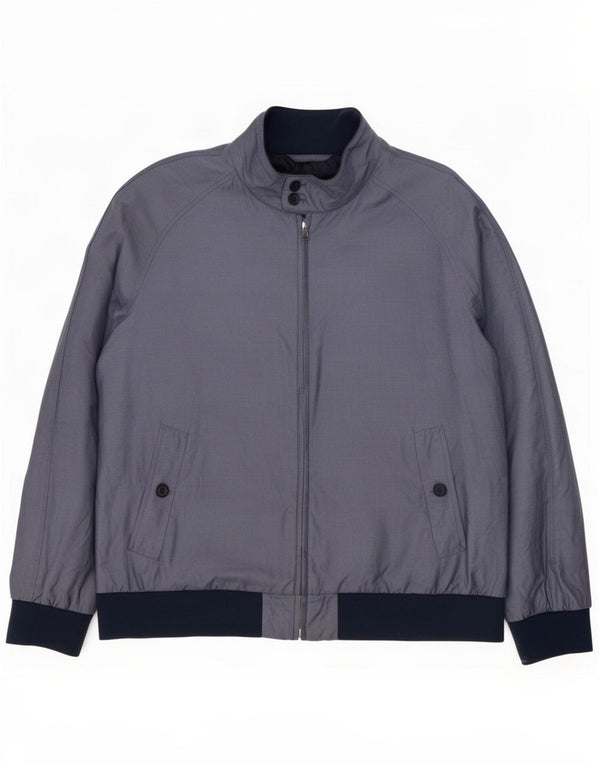 Marks & Spencer Herre Bomber Jacket UK 46 3XL Blå Colourblock Bomuld