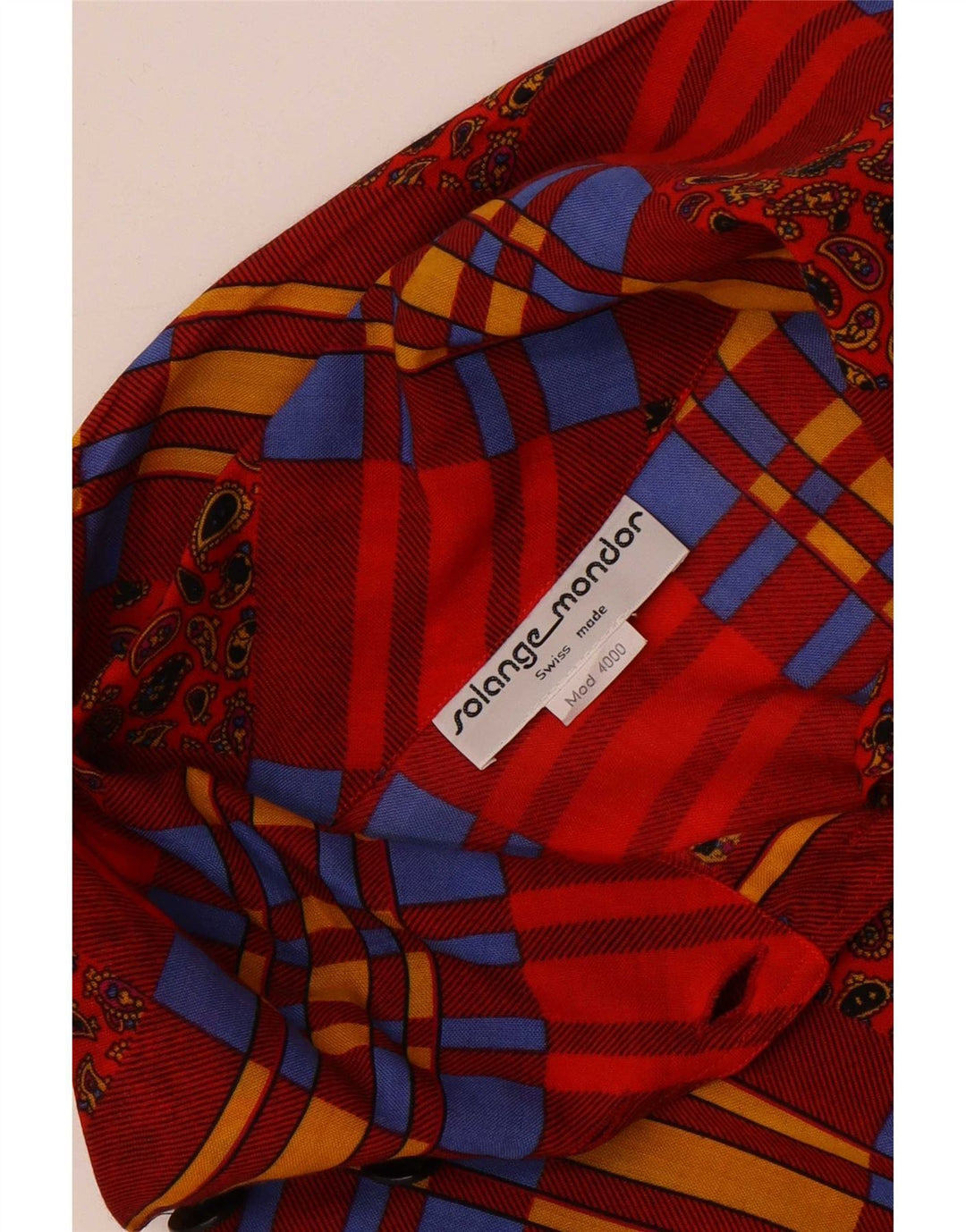 Solange Mondor Dame Skjorte Bluse UK 16 Large Red Patchwork