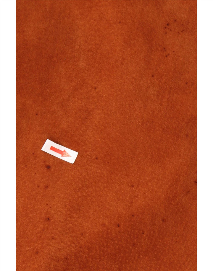 VINTAGE Dame Ruskind Gilet UK 24 4XL Brunt Læder