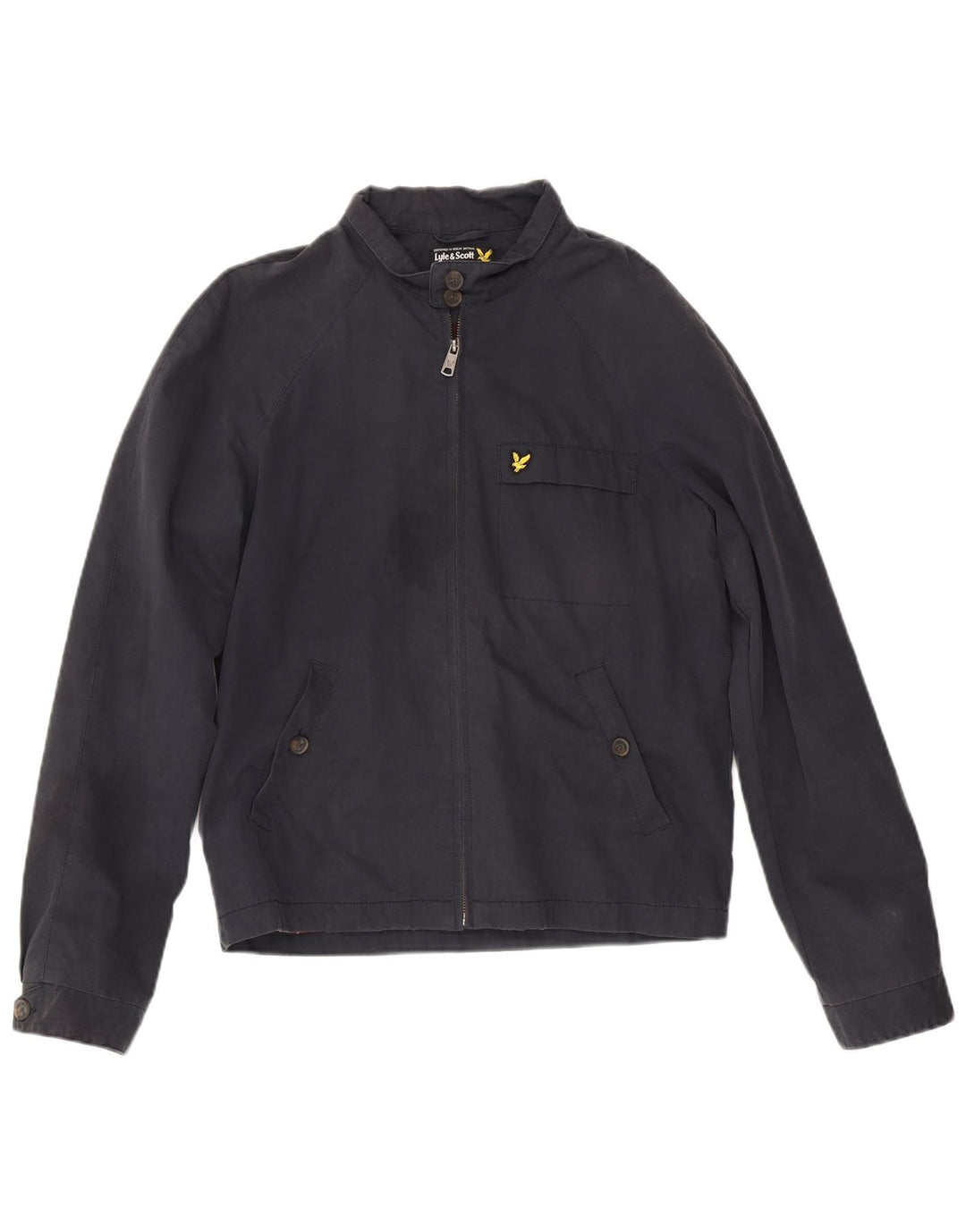 Lyle & Scott Herre Bomber Jacket UK 38 Medium Navy Blue Bomuld