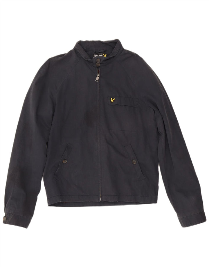 Lyle & Scott Herre Bomber Jacket UK 38 Medium Navy Blue Bomuld