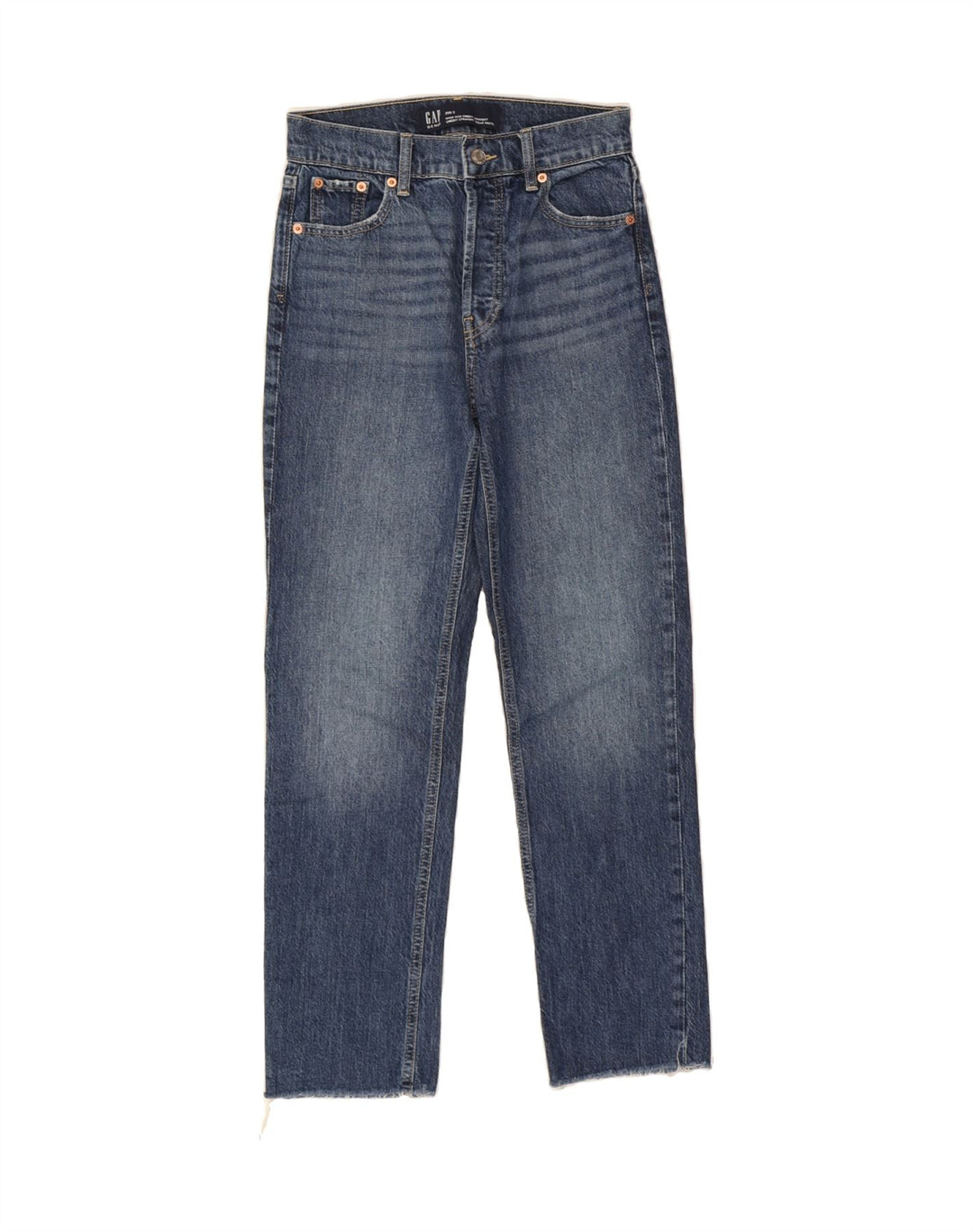 GAP Womens High Rise Straight Jeans W25 L28 Blue Cotton Vintage Gap and Second-Hand Gap from Messina Hembry 