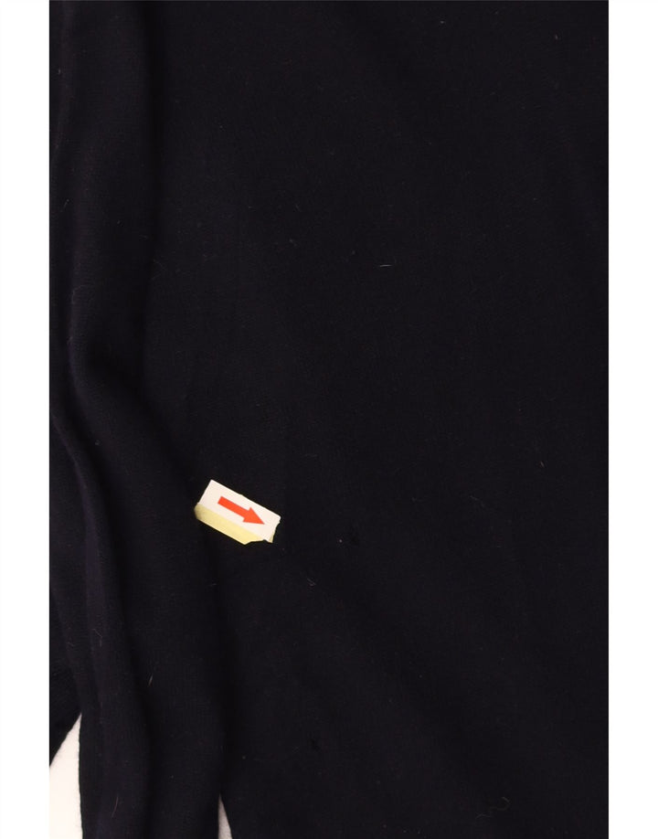 J. CREW Dame V-hals sweater UK 14 Mellem marineblå uld