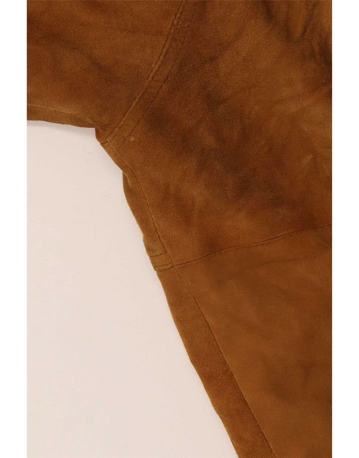 Vintage herre ruskind bomberjakke IT 54 2XL beige læder