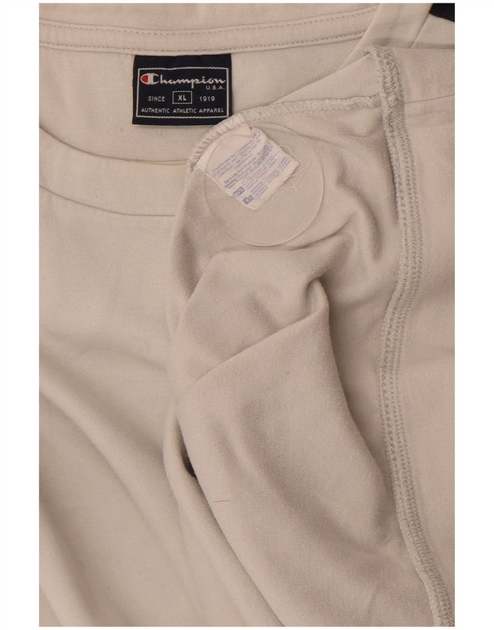 Champion Herre Sweatshirt Jumper XL Hvid Colourblock Bomuld