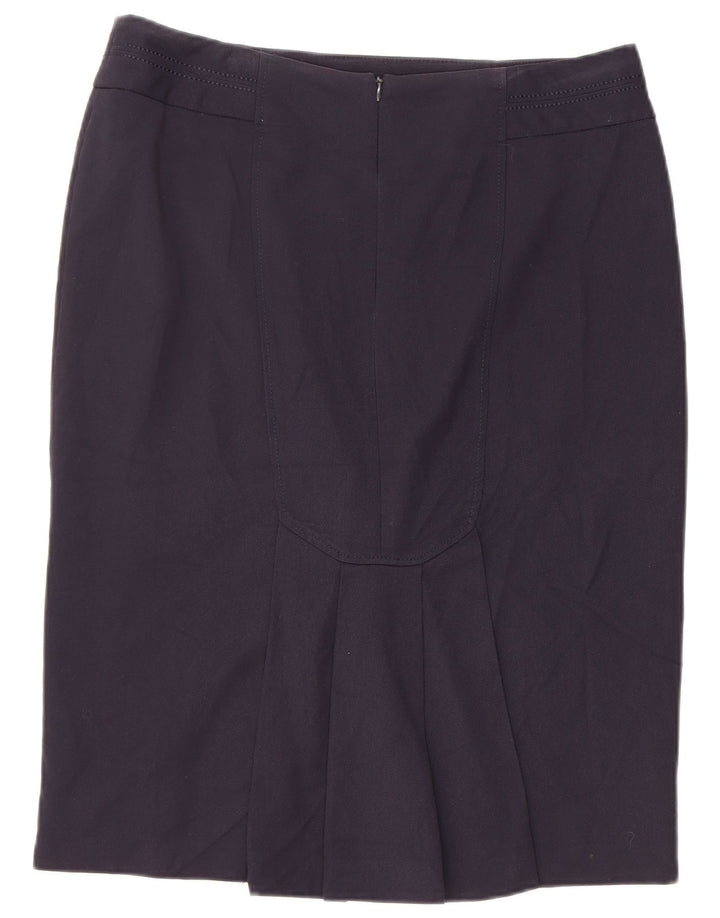Marks & Spencer Pencil Nederdel til kvinder UK 14 Large W34 Navy Blue Polyester