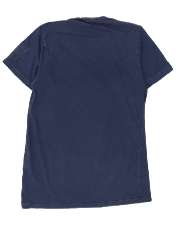Replay Herre grafisk T-shirt Top Medium Marineblå Bomuld