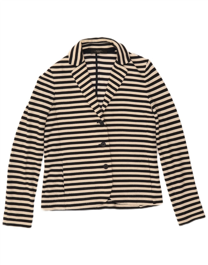 Max Mara Dame Weekend Blazer Jacket UK 12 Medium Navy Blue Nautical