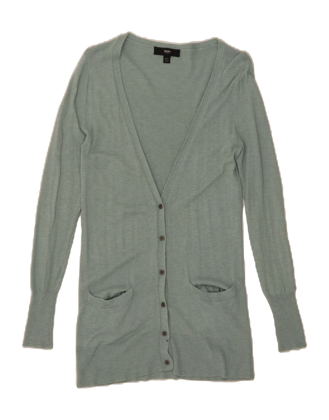 MOSSIMO Womens Longline Cardigan Sweater UK 6 XS Green Rayon Vintage Mossimo and Second-Hand Mossimo from Messina Hembry 