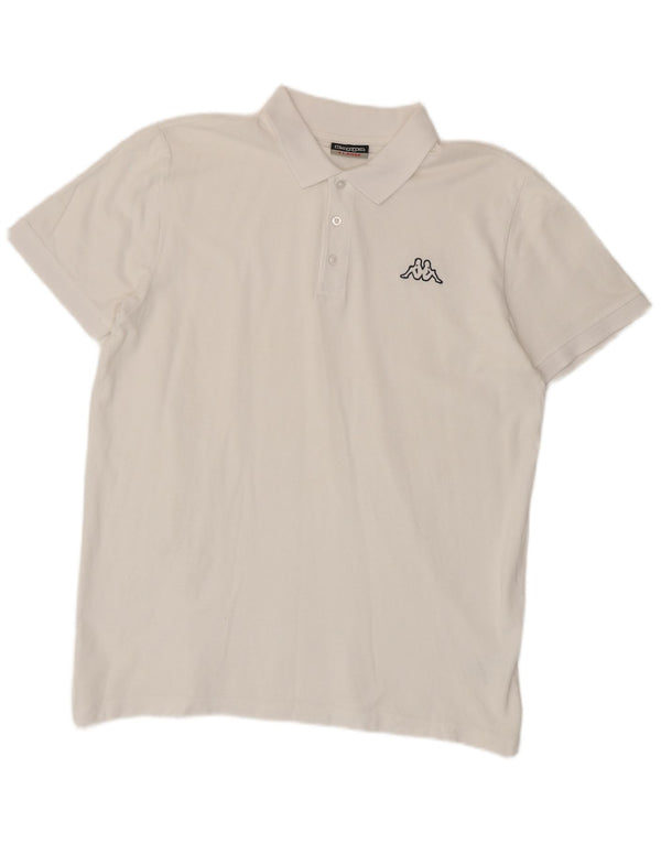 Kappa herre poloshirt XL hvid bomuld