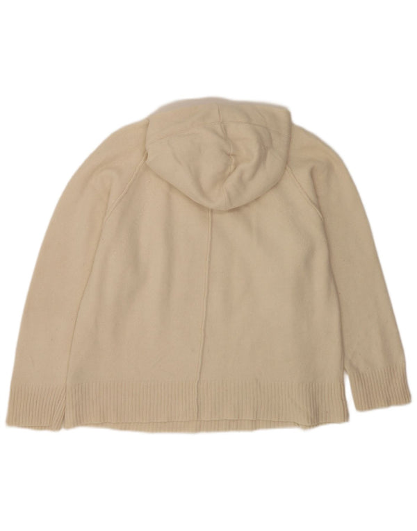 Reiss Dame Hættetrøje UK 16 Large Off White Uld