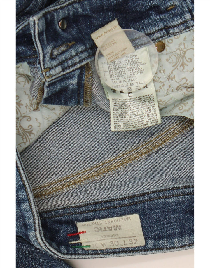 Diesel Dame Matic Slim Jeans W30 L32 Blå Bomuld