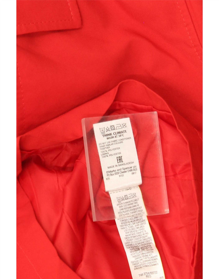 Marks & Spencer Womens Short Trench Coat UK 22 3XL Rød Polyester
